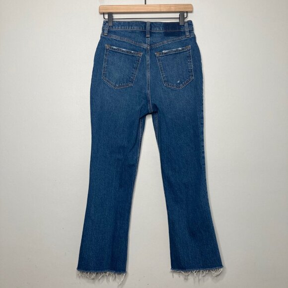 Abercrombie & Fitch Jeans Women 27 Blue Kick Flare Crop High Rise 70s Button Fly - Picture 2 of 9